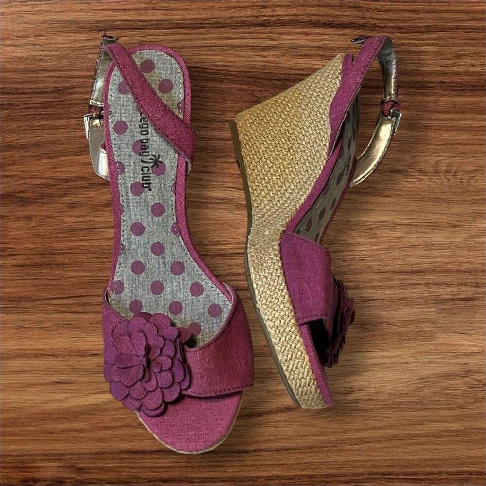 Montego Bay Club Pink Floral Espadrille Wedge Sandals Size 7.5 - Picture 12 of 13